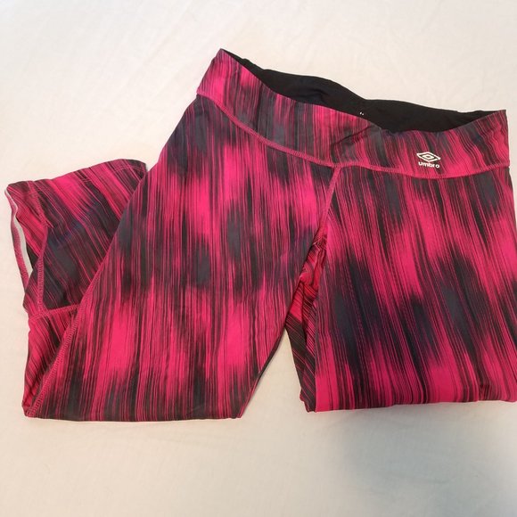 Large Umbro Cropped Leggings - Pink and Gray - Picture 2 of 6